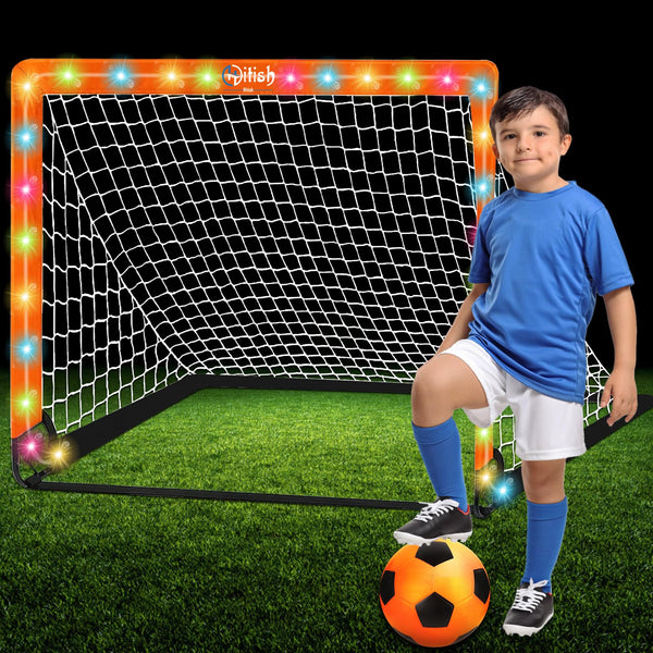 Kids Pop-Up Soccer Goal Set with Ball for Backyard Play