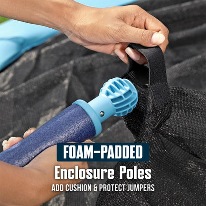 Outdoor Trampoline with Safety Enclosure Net and Padded Poles