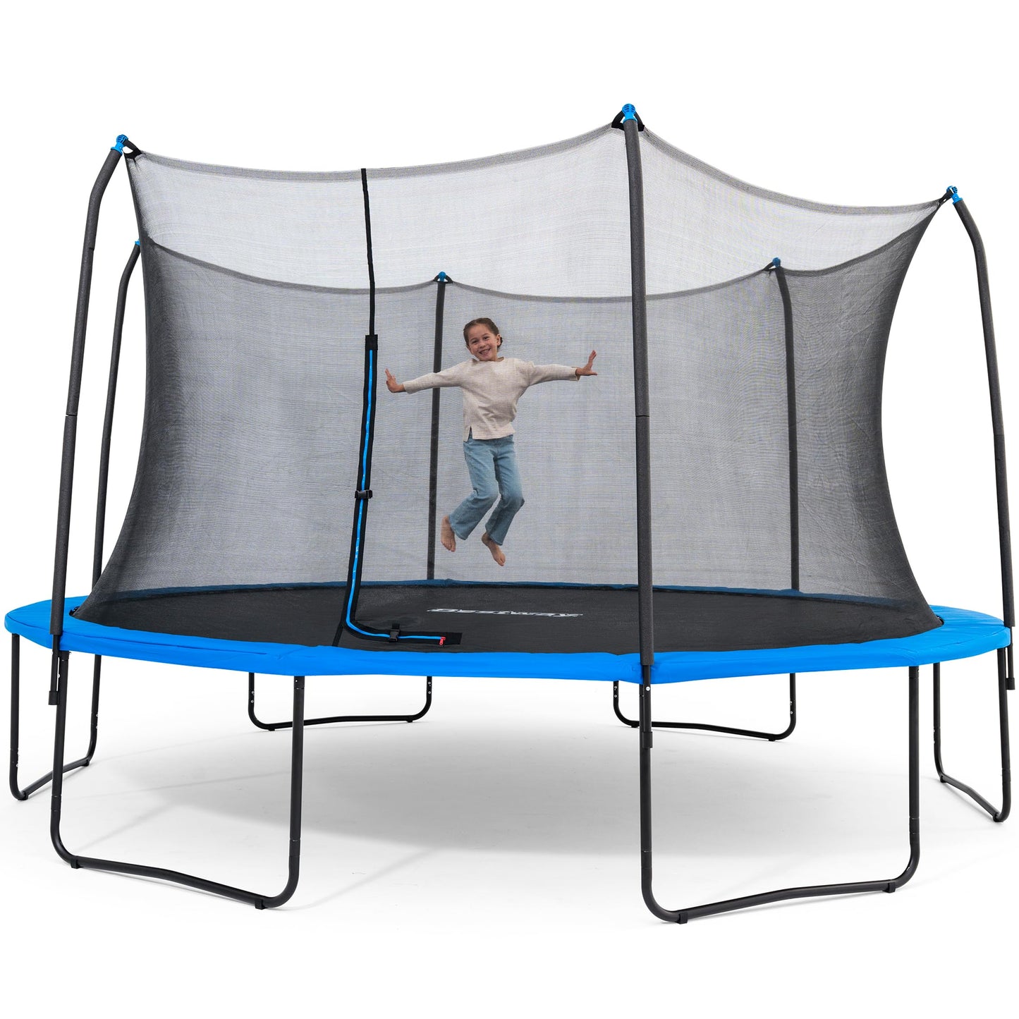 Outdoor Trampoline with Safety Enclosure Net and Padded Poles